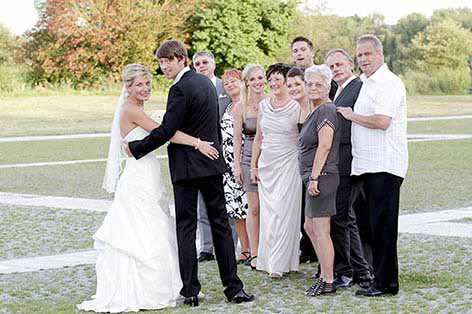 Hochzeitsfotos Gruppenfoto der Familie